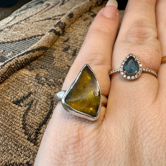 Green Amethyst and sterling silver ring. - Picture 13 of 14